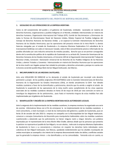 carta publica posicionamiento del frente de defensa miguelense.