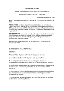 DECRETO Nº 451/988 MINISTERIO DE GANADERIA