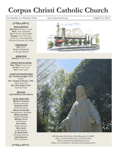08212016 Bulletin - Corpus Christi Catholic Church