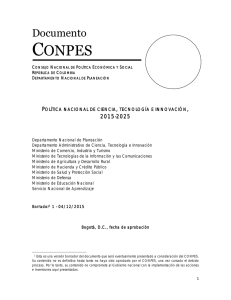 Documento CONPES: Política Nacional De Ciencia, Tecnología E