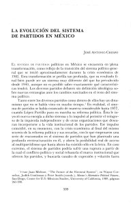 LA EVOLUCIÓN DEL SISTEMA DE PARTIDOS EN MEXICO