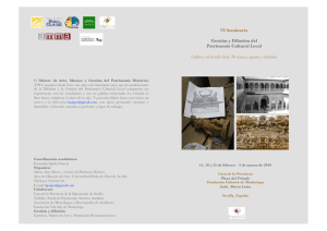 VI Seminario Gestión y Difusión del Patrimonio Cultural Local