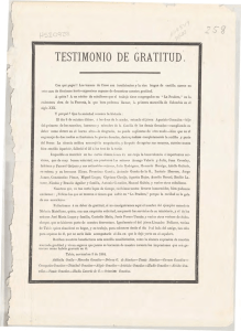 Testimonio de gratitud : 3 de Noviembre de 1884