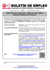 concurso de traslado - médico/a de familia servicio andaluz de salud