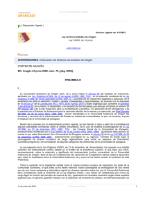 UNIVERSIDADES. Ordenaci&oacute;n del Sistema Universitario de Arag&oacute;n