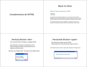 Complementos de XHTML Block Vs Inline Vertical division div