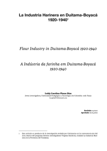 La Industria Harinera en Duitama-Boyacá 1920