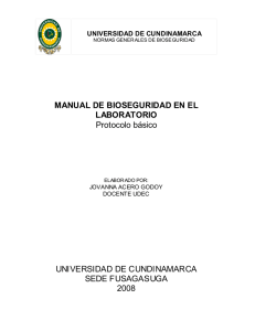 Manual de Bioseguridad - Universidad de Cundinamarca