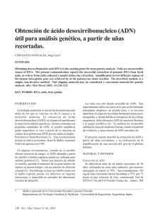 Obtención de ácido desoxirribonucleico (ADN)
