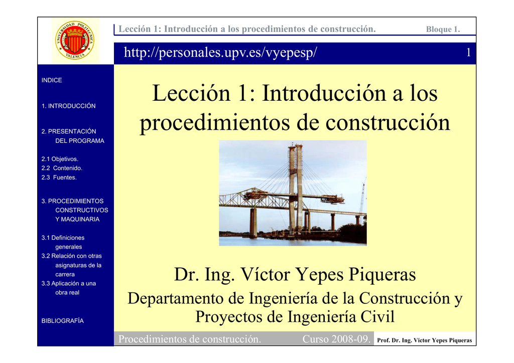 Introducción A Los Procedimientos De Construcción.