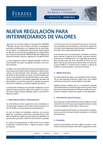 nueva regulación para intermediarios de valores