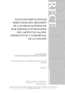 algunas implicancias derivadas del régimen de las obligaciones de