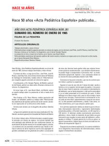 Hace 50 años «Acta Pediátrica Española» publicaba