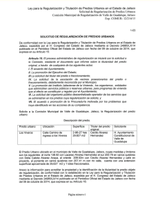 Ley para la Regularización y Titulación de Predios Urbanos en el