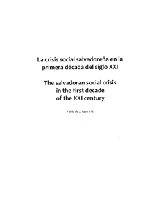 La crisis social salvadoreña en la primera década del siglo XXI