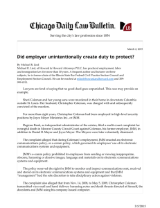 Did employer unintentionally create duty to protect?