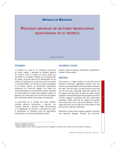 procesos erosivos de sectores productivos montañosos en el trópico