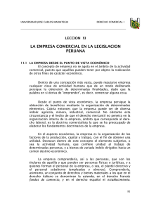 LA EMPRESA COMERCIAL EN LA LEGISLACION PERUANA
