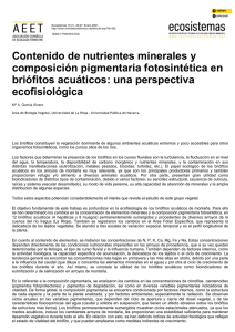 Contenido de nutrientes minerales y composición pigmentaria