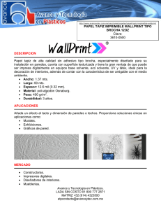 Ficha técnica de los papeles tapices imprimibles tipo brocha WallPrint