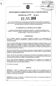 DECRETO 1376 DE 2014 - Presidencia de la Rep&uacute;blica de Colombia