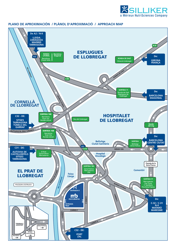 salidas ronda de dalt barcelona mapa Mapa d`accés