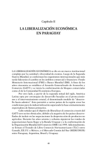 La LiberaLización económica en Paraguay