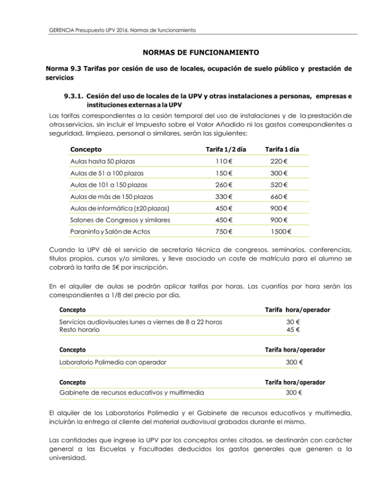 NORMAS DE FUNCIONAMIENTO