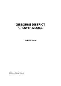 Population growth model for Gisborne region
