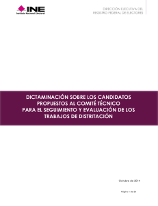 dictaminación sobre los candidatos propuestos al comité