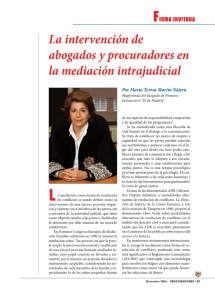 La intervención de abogados y procuradores en la mediación