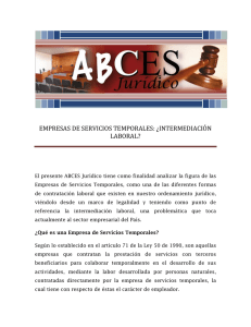 EMPRESAS DE SERVICIOS TEMPORALES: ¿INTERMEDIACIÓN