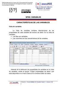 spss: variables características de las variables