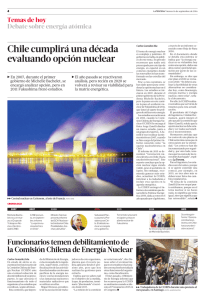 Chile cumplirá una década evaluando opción nuclear