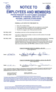 NLRB Notice - UWUA Utility Workers Union of America AFL-CIO