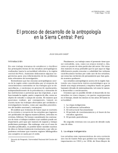 El proceso de desarrollo de la antropología en la Sierra Central: Perú
