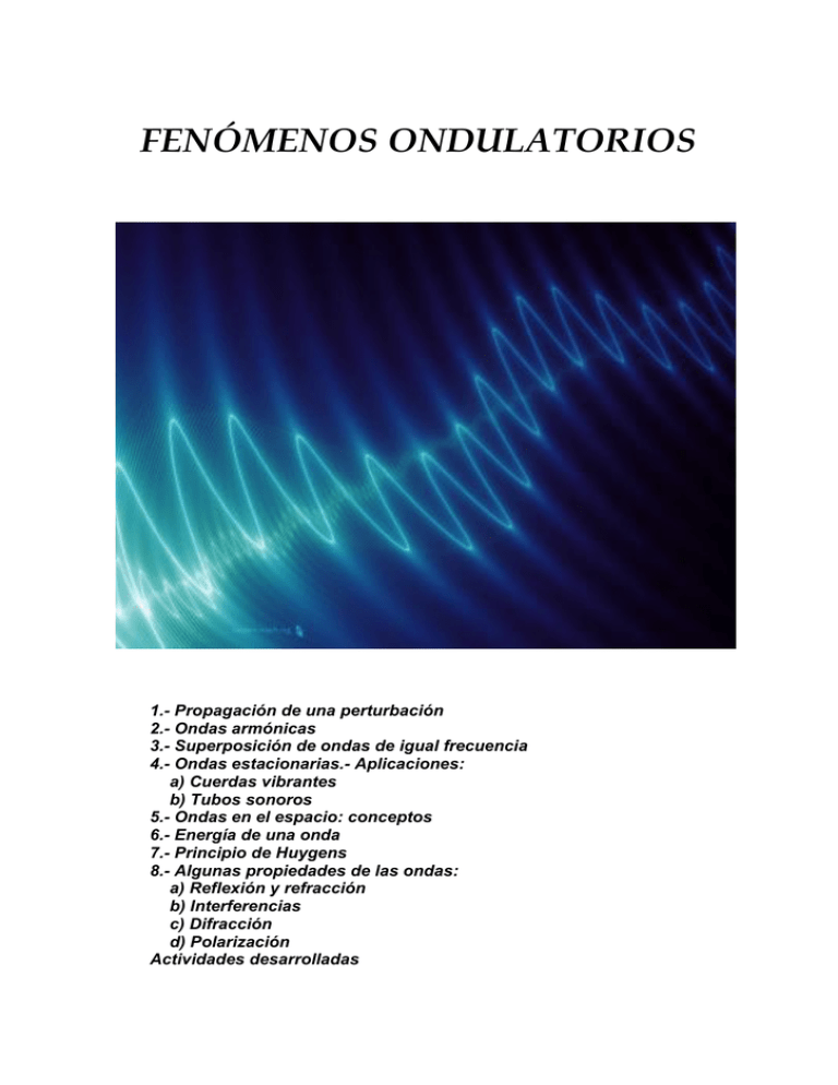 FENÓMENOS ONDULATORIOS