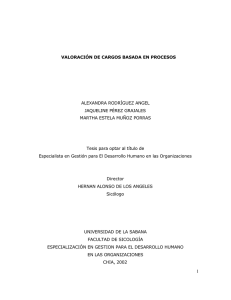 VALORACI&Oacute;N DE CARGOS BASADA EN PROCESOS