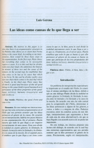 Las ideas como causas de lo que llega a ser