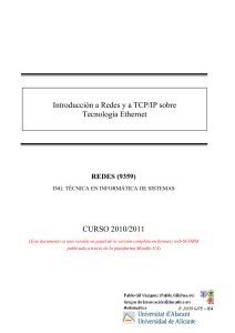 CURSO 2010/2011 Introducción a Redes ya TCP/IP sobre