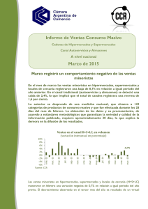 Informe de Ventas Consumo Masivo Marzo de 2015