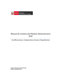 Manual de Cambios del Módulo Administrativo SIAF