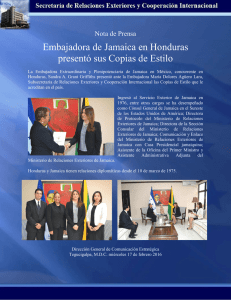 Embajadora de Jamaica en Honduras presentó sus Copias de Estilo