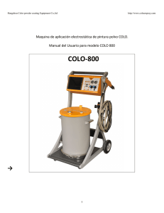 Maquina de aplicación electrostática de pintura polvo COLO.