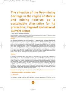 The situation of the Geo-mining heritage in the region of Murcia and