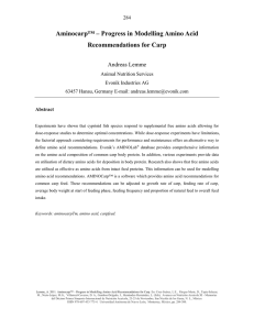 Amino acid requirements of common carp
