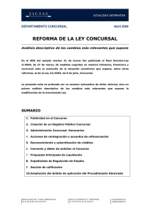 Reforma de la Ley Concursal