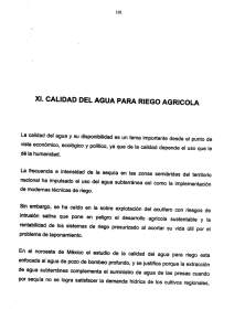 XI. CALIDAD DEL AGUA PARA RIEGO AGRICOLA