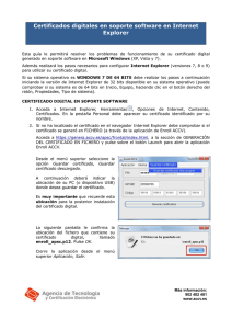 Certificados digitales en soporte software en Internet Explorer