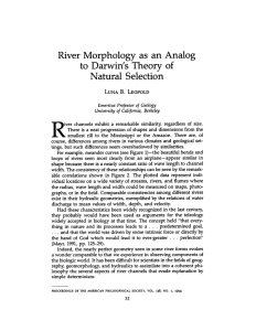 River Morphology as an to Darwin`s Theory of Analog Natural